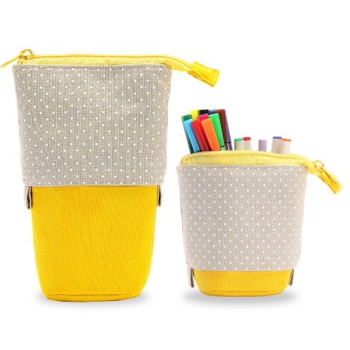 Pop-up Pencil Case,Gray+Yellow