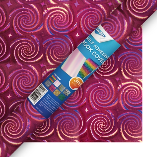 Holographic Self-adhesive Book Cover, Swirl