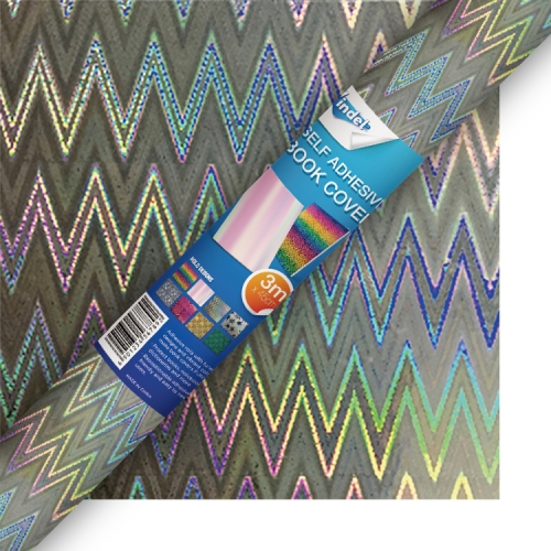 Holographic Self-adhesive Book Cover, Zigzag