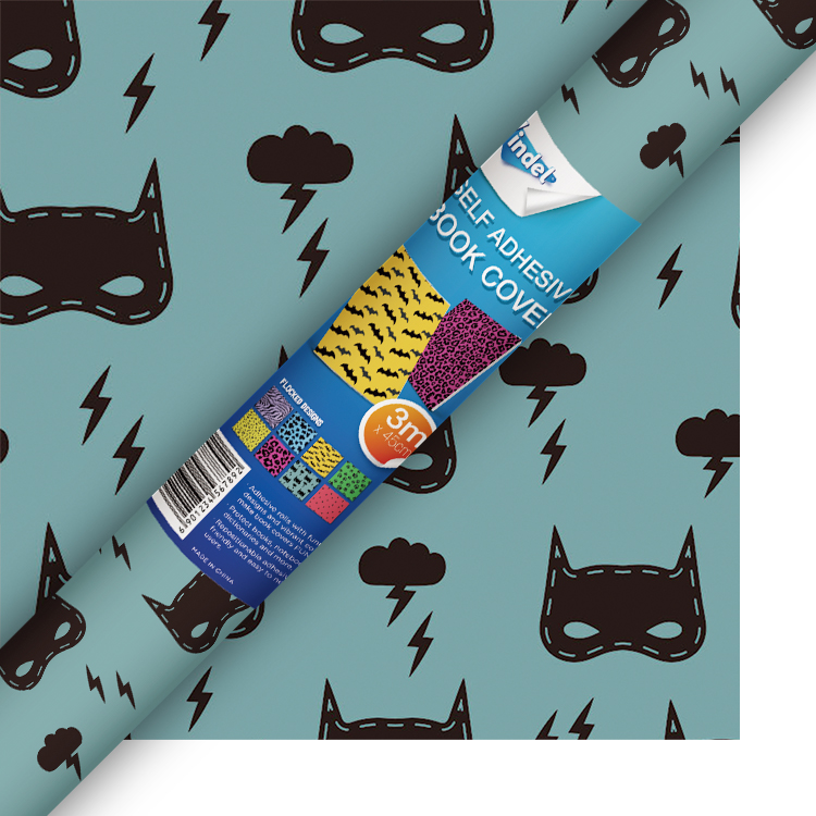 Selfadhesive Book Cover Flocked Superhero