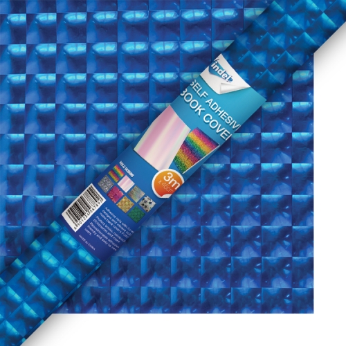 Holographic Selfadhesive Book Cover Aqua Blue