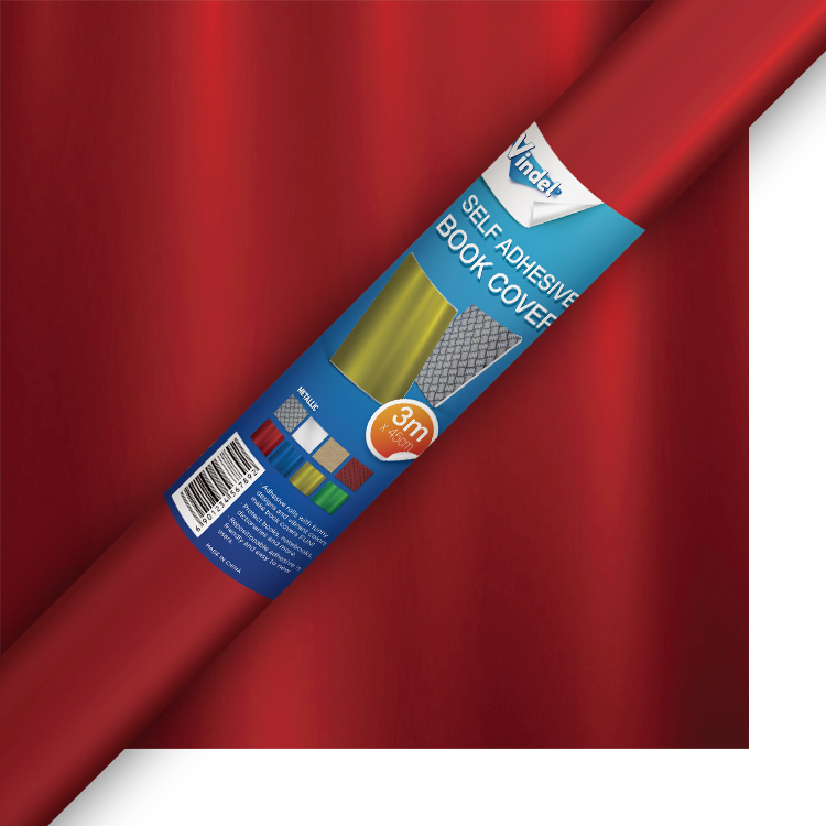 Selfadhesive Book Cover Metallic Red