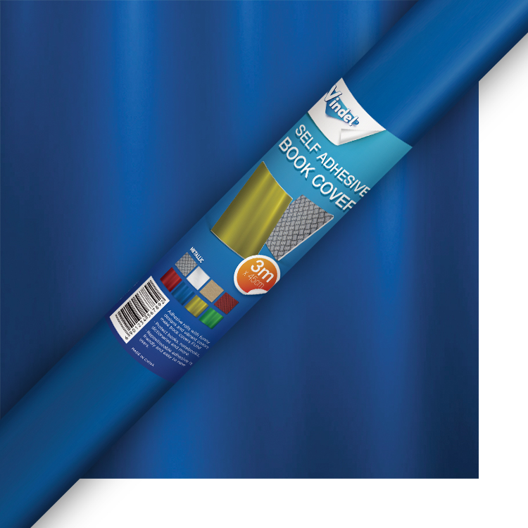 Selfadhesive Book Cover Metallic Blue