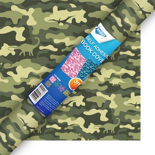 Selfadhesive Book Cover Camouflage Dinosaurs