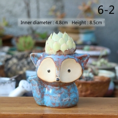 Handmade cartoon fox ceramic pot