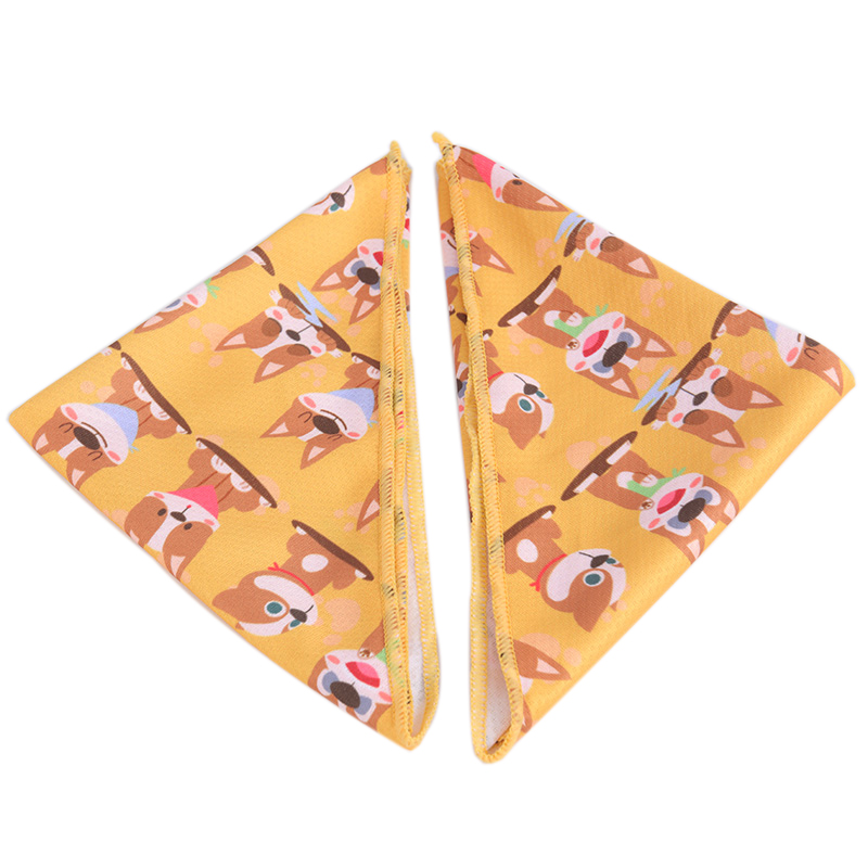 OKEYPETS Adjustable Breathable Polyester Pet Triangle Scarf with Cute Patterns Pet bandana