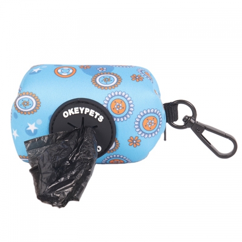 OKEYPETS Pet Accessories Dog leash Attachment Zippered Pouch Neoprene Dog Waste Bag Dispenser