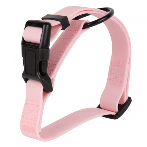 OKEYPETS Blank Pink Color Adjustable Waterproof Pet Collar with Quick Release Buckle Metal O-Ring