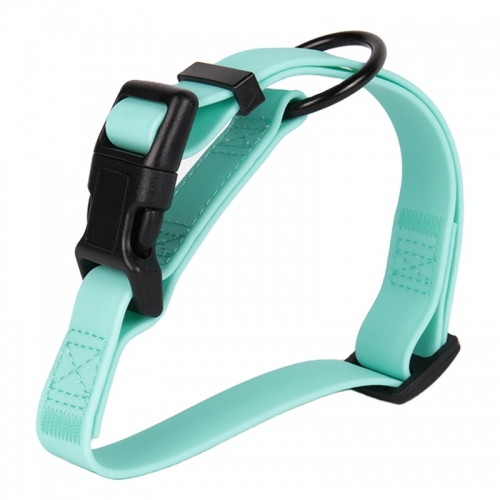 OKEYPETS High Quality and Comfortable Pure Green Color Strong Soft PVC Dog Collar