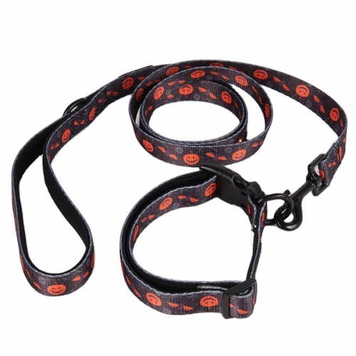 OKEYPETS Dog Halloween Collar with Pet Leash Set Heavy Duty Adjustable Dog Collar and Leash Lead