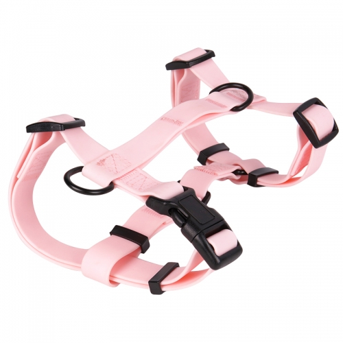 OKEYPETS High Quality Solid Pink Color PVC Waterproof Dog Harness Washable Adjustable Outdoor Pet Vest for Dogs