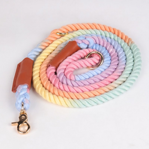 OKEYPETS High Quality Wholesale Dog Accessories Bright Color Cotton Rope Dog Leash Manufacturers Soft Pet Rope Lead