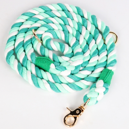OKEYPETS Custom Wholesale Eco Friendly Natural Cotton Handmade Large Pet Dog Multicolor Rope Leash Lead
