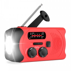 RunningSnail MD-088P Emergency Weather AM/FM NOAA Solar Powered Wind up Radio with LED Flashlight, 2000mAh Power Bank for Phone and SOS Alarm