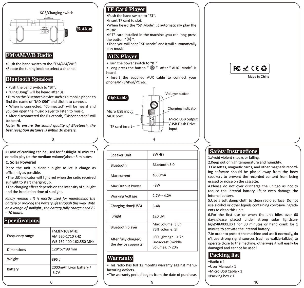 Runningsnail MD-096 manual