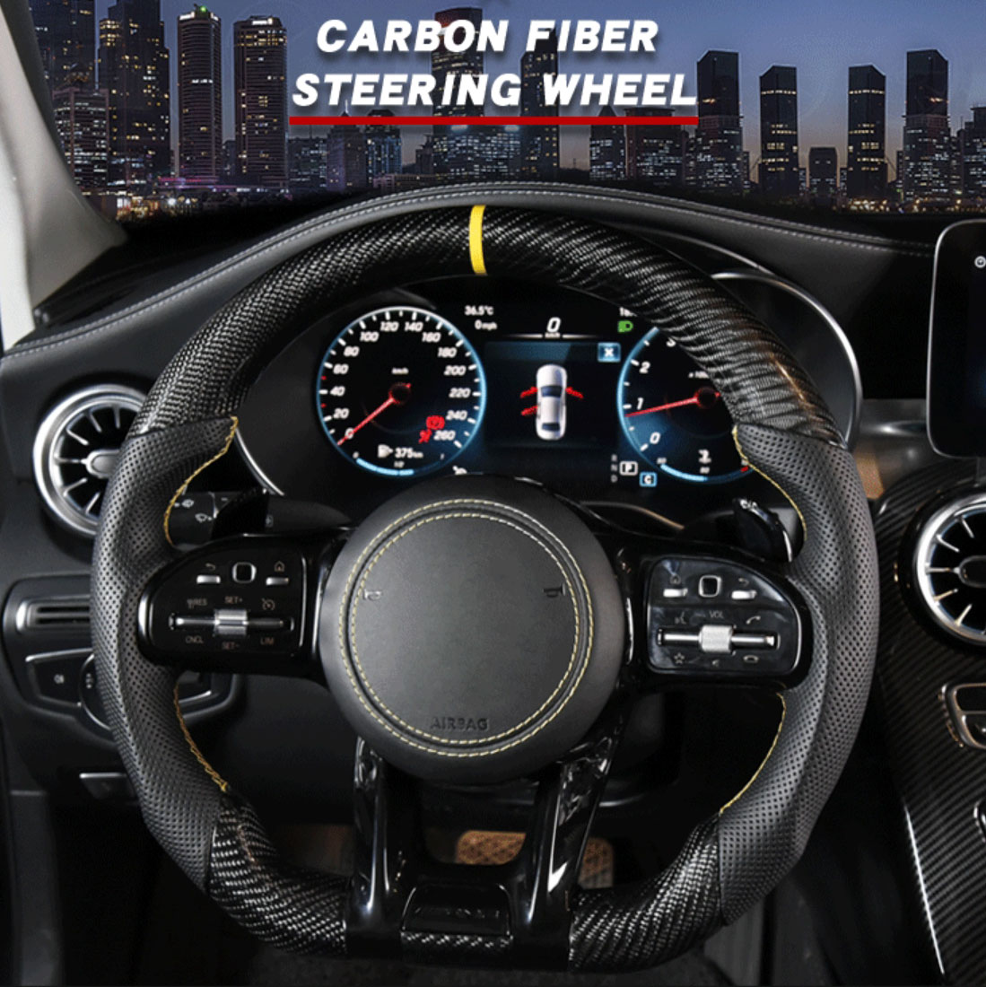 BMW M1 M2 M3 M4 M5 Custom Carbon Fiber Steering Wheel with LED Shift