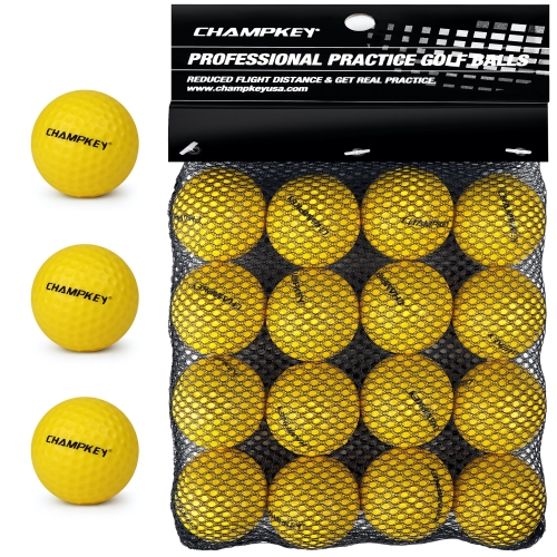 Champkey Practice Foam Golf Balls 16 Pack | Limited Flight Golf Balls | True Spin and Feel Training Golf Balls Ideal for Indoor and Outdoor Training