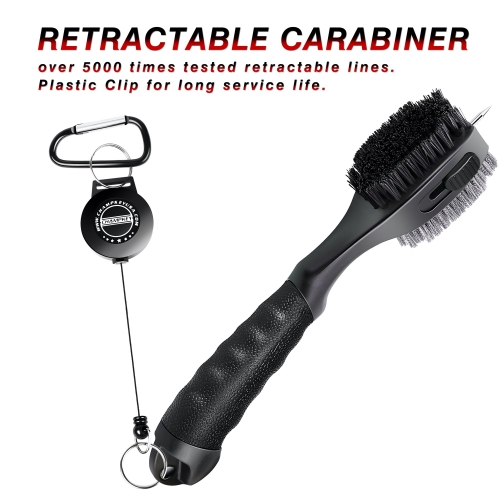 Golf Club Cleaning Brush With Carabiner