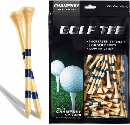 Champkey SDB Bamboo Golf Tees Pack of 120  | Friendly Biodegradable Material, More Durable and Stable