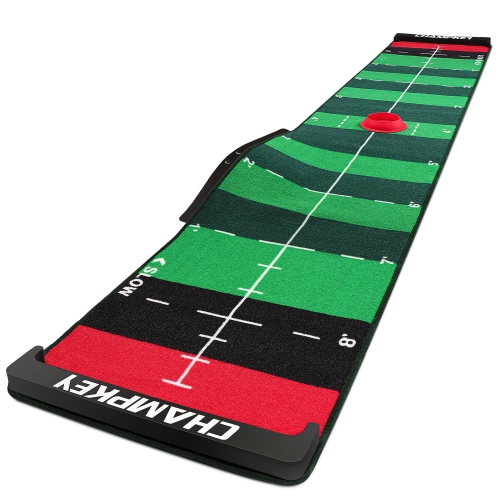 Champkey 10' x 20" SCPS Speed Control Putting Mat | Adjustable for 4 Speeds and Custom Slope Golf Putting Green | Pro Training Exercises and Fun Games