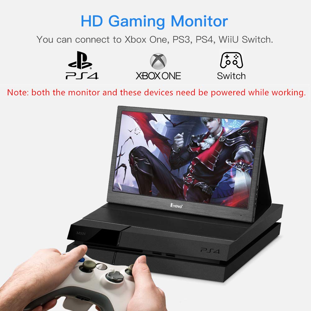 Portable HDMI Gaming Monitor, Eyoyo 10” inch IPS Portable Seceond Screen  2560x1600 High Resolution for PC Laptop Compatible with PS4, Xbox one Xbox  360, Raspberry Pi,Portable Monitor
