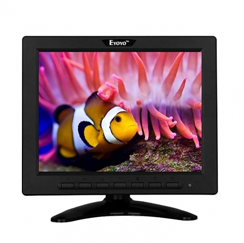 Eyoyo 8 Inch HDMI Monitor 4:3 TFT LCD Mini Screen 1024x768 Resolution Support HDMI VGA BNC AV USB Input with Remote Controller for Video Display DVD PC Laptop