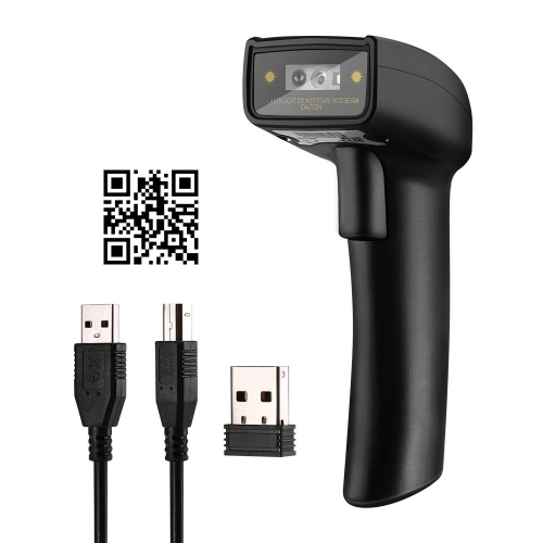 Eyoyo 1D 2D QR Bluetooth Handheld Barcode Scanner, 3-in-1 Bluetooth & 2.4G Dongle Wireless & Wired Connection, CCD PDF417 Data Matrix Bar Code Reader for iPad, iPhone, Android Phones, Tablets or Windows