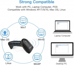 Eyoyo Wireless 1D Barcode Scanner, Handheld 2-in-1 2.4GHz Wireless & USB Wired Connection Barcode Reader 1D Image Scanner with USB Receiver Work with Computer PC POS for Warehouse Supermarket