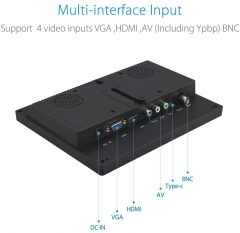 Eyoyo S801C 8 Inch Small HDMI BNC VGA Monitor LCD Screen 1024x768 4:3 Display Ypbpr Input Support Powerbank 5V Input