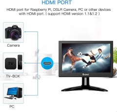 Eyoyo EM07H 7 inch Small HDMI LCD Monitor Portable IPS Screen 1280x800 16:10 Support HDMI VGA AV BNC Inputs
