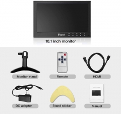 Eyoyo 10 Inch CCTV Monitor EM10Y HDMI Display Portable LCD Monitor 1080x600 HD IPS Screen 500cd/㎡ High Brightness with HDMI/AV/VGA/USB/BNC Input for PC/DVR/DVD/Surveillance Security Camera