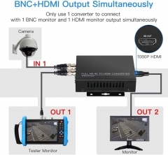 TVI/CVI/AHD to HDMI Converter Adapter, Full HD 4K 720P/1080P/3MP/4MP/5MP/8MP BNC to HDMI Video Converter for Monitor HDTV DVRs, Convert TVI CVI AHD CVBS BNC Video Signal to HDMI