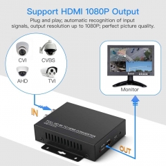 TVI/CVI/AHD to HDMI Converter Adapter, Full HD 4K 720P/1080P/3MP/4MP/5MP/8MP BNC to HDMI Video Converter for Monitor HDTV DVRs, Convert TVI CVI AHD CVBS BNC Video Signal to HDMI