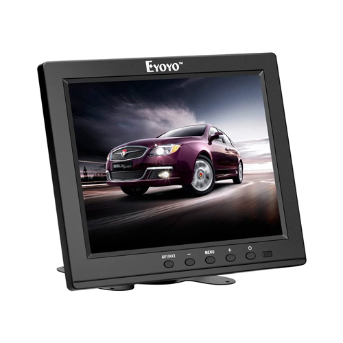 Eyoyo 8 Inch HDMI Monitor 1024x768 Resolution Display Portable 4:3 TFT LCD Mini HD Color Video Screen Support HDMI VGA BNC AV Ypbpr Input for PC CCTV Home Security with Mount