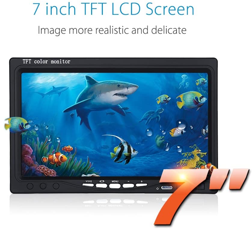 Eyoyo EF07 Ice Fishing Camera 7 inch LCD Monitor 1000TVL Camera 15M/30M/50M  Cable 12pcs IR Infrared LEDs