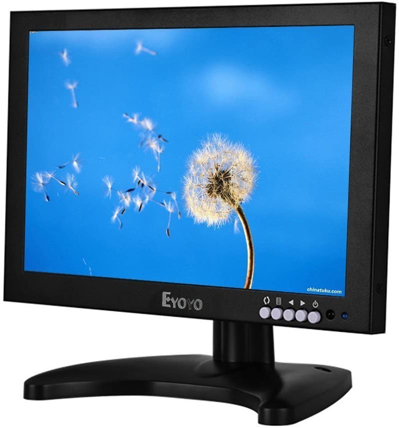 Eyoyo EM10C 10 Inch IPS LCD Hdmi Monitor 1920x1200 Full HD Monitor with HDMI/BNC/VGA/USB Input and Speaker for FPV Video Display DVD PC Laptop