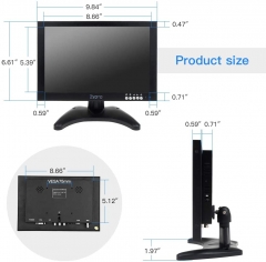 Eyoyo EM10C 10 Inch IPS LCD Hdmi Monitor 1920x1200 Full HD Monitor with HDMI/BNC/VGA/USB Input and Speaker for FPV Video Display DVD PC Laptop