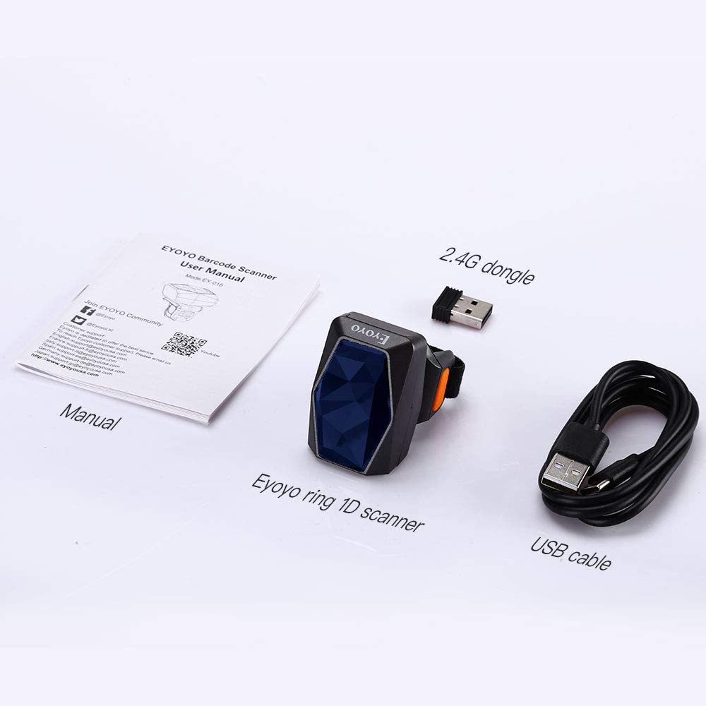 Eyoyo Wearable 1D Wireless Ring Barcode Scanner Mini Finger Bar Code Reader USA 