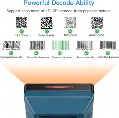 Eyoyo EY-5300 2D Big Desktop Barcode Scanner, Hands-Free USB Wired Barcode Reader scan PDF417 on ID Card, Driver's License, Passport 1D QR Screen Barcode Scanning Work for Supermarket Library Retail Mall