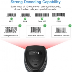 Eyoyo EY-018 1D Bluetooth Barcode Scanner Wireless,USB Wired/Bluetooth/ 2.4G Wireless Connection Hand Scanners with Time & Date Prefix Suffix USB Bar Code Reader for Inventory Management