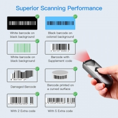 Eyoyo EY-015L Mini Portable 1D Bluetooth Barcode Scanner, 3-in-1 2.4G Wireless & Bluetooth & USB Wired Barcode Reader ISBN Code 128 Bar Code Scanning Work with Windows, Android, iOS, Tablets or Computers