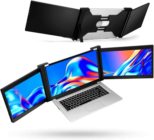 Portable Triple Screen Laptop Workstation External Monitor for Laptop USB C Monitor Compatible with 13.3"-16" Mac PC HD 1080P IPS Dual Display - 11.6 inch/13.3 inch