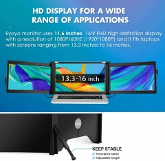 Portable Triple Screen Laptop Workstation External Monitor for Laptop USB C Monitor Compatible with 13.3