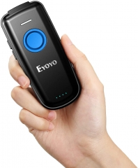Eyoyo QR Code Scanner Bluetoth, with Volume Adjust Button and Physical Power Switch, Portable 2D Bar Code Scanner for Inventory, 2.4G Cordless Image Reader for Tablet iPhone iPad Android iOS PC POS
