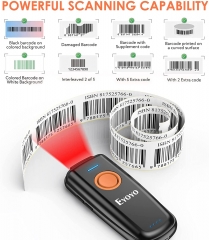 Eyoyo 1D Linear Wireless Barcode Scanner Bluetooth,Fast&Accurate Scanning,Volume Adjust Button,Battery Level Indicator,Mini Portable Pocket Inventory Bar Codes Reader for Computer, Android, iOS Phones