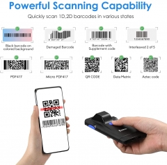 Eyoyo 2D Bluetooth Barcode Scanner,Phone Back Clip On  Scanner,Portable,3-In-1 USB & Wireless, Rechargeable Bar Code Reader for  Retail Warehouse Inventory Management Compatible with iPhone,Android,  iOS,2D barcode scanner