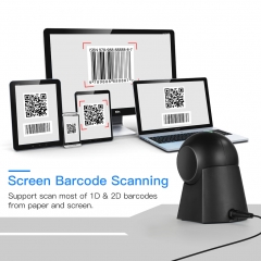 Eyoyo Hands-Free 1D 2D Desktop Barcode Scanner, QR Barcode Reader Support Screen Scanning Platform Scanner for Warehouse, Supermarket, Retail Store, Bookstore Pos System