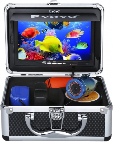 Eyoyo EF07 Ice Fishing Camera 7 inch LCD Monitor 1000TVL Camera 15M/30M/50M Cable 12pcs IR Infrared LEDs