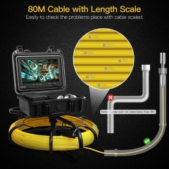 Eyoyo Pipeline Endoscope Inspection Camera 80M/262.5ft Underwater Industrial Pipe Sewer Drain Wall Video Plumbing System with 9 Inch LCD Monitor 1000TVL DVR Recorder Snake Cam and 8GB SD Card Included