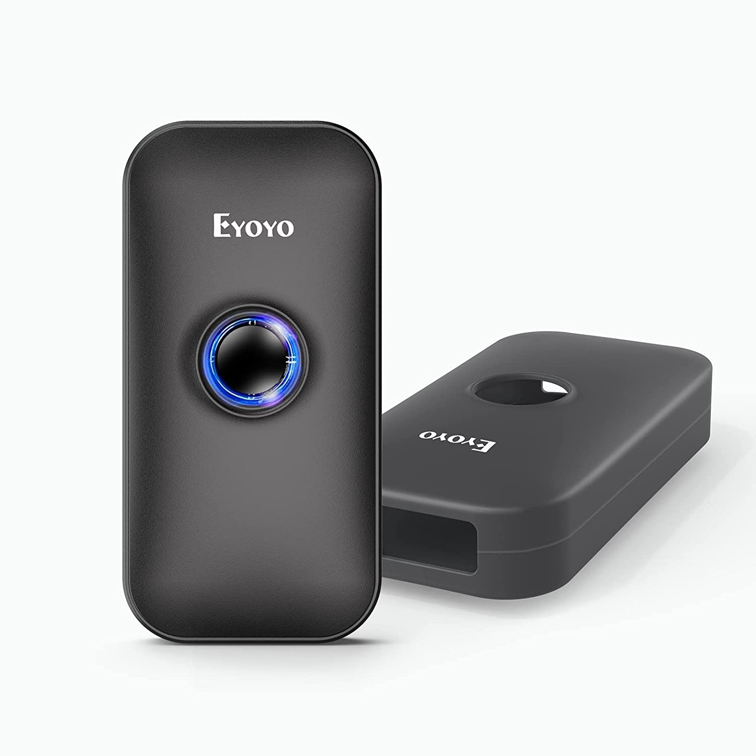 Eyoyo Mini 1D Bluetooth Barcode Scanner with Case, 3-in-1 Bluetooth & USB Wired & 2.4G Wireless Barcode Reader Portable Bar Code Scanning Work with Windows, Android, iOS, Tablets or Computers(Black)